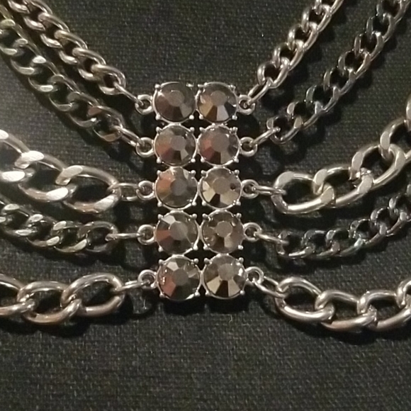 Multiple Layer Chain Link  Adjustable Necklace - Picture 3 of 6